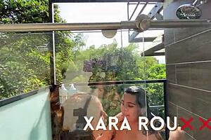 Having sex with stepmother in outdoor shower almost caught