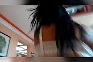 Watch this Mexican puta bend over.